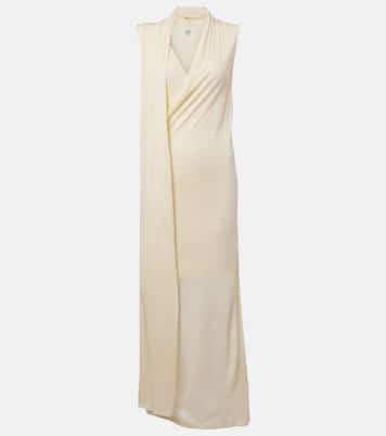 Draped scarf-detail jersey wrap dress | Toteme