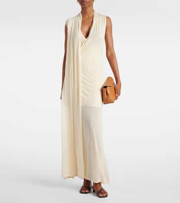 Draped scarf-detail jersey wrap dress | Toteme