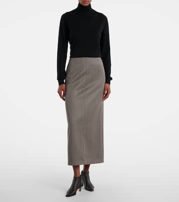 Nythra virgin wool gabardine maxi skirt | The Row