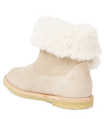Stiefel Julienne aus Veloursleder mit Shearling | Bonpoint