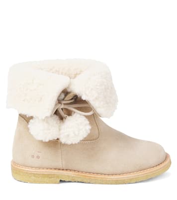 Stiefel Julienne aus Veloursleder mit Shearling | Bonpoint