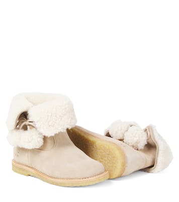 Stiefel Julienne aus Veloursleder mit Shearling | Bonpoint