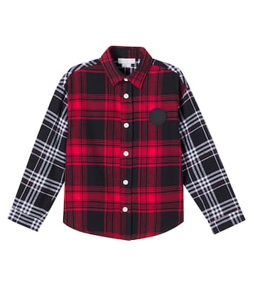 Camisa de algodón a cuadros colorblock | Stella McCartney Kids