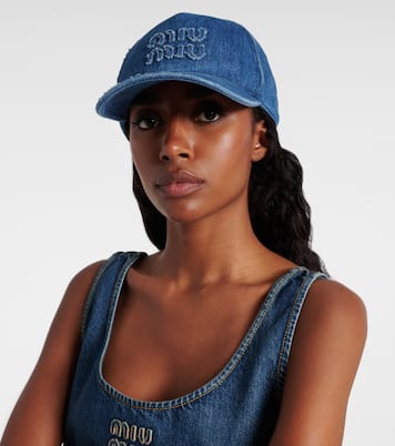 Logo denim baseball cap | Miu Miu