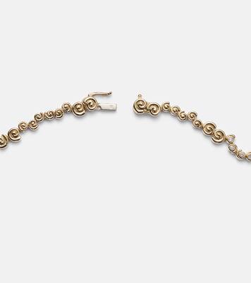 Collier Riviere Escargots 9kt gold necklace with diamonds | Yvonne Léon