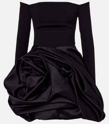 Miniabito in raso con scollo bardot | Carolina Herrera