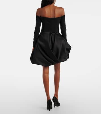 Miniabito in raso con scollo bardot | Carolina Herrera