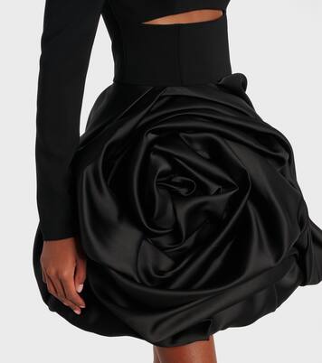 Miniabito in raso con scollo bardot | Carolina Herrera
