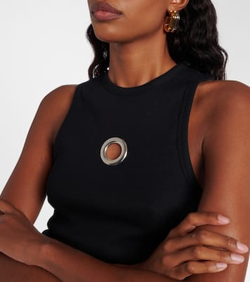 Embellished cotton-blend tank top | Rabanne