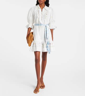 Giulia embroidered cotton minidress | Alémais