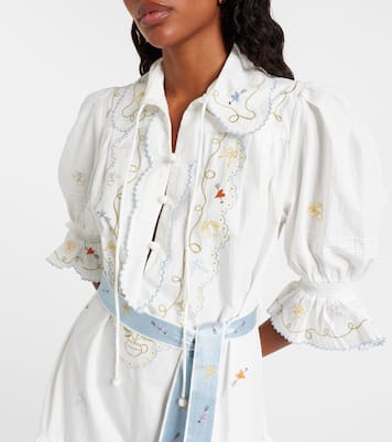 Giulia embroidered cotton minidress | Alémais