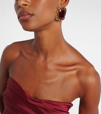 Embellished gold-plated earrings | Self-Portrait