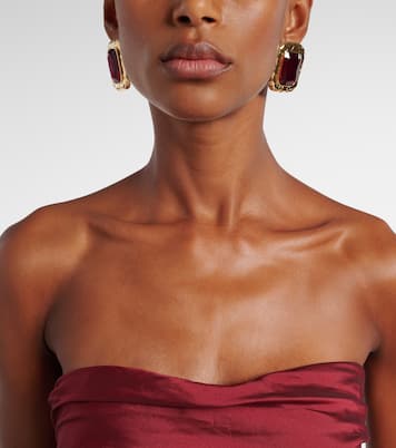 Embellished gold-plated earrings | Self-Portrait
