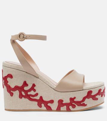 Leather wedge espadrilles | Gianvito Rossi