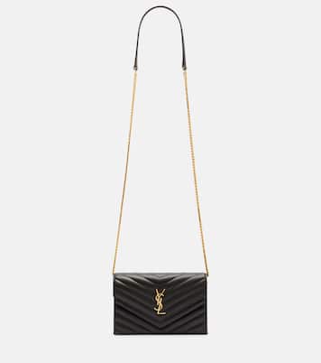 Cassandre matelassé envelope leather wallet on chain | Saint Laurent