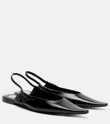 皮革露跟平底鞋 | Saint Laurent