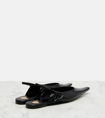 皮革露跟平底鞋 | Saint Laurent