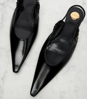 皮革露跟平底鞋 | Saint Laurent