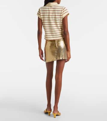 Striped cotton piqué polo shirt | Rabanne