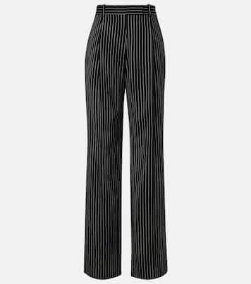 Striped wool and cotton straight pants | Tom Ford