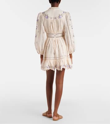Patience floral linen minidress | Zimmermann