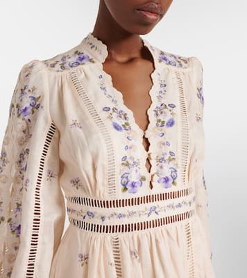 Patience floral linen minidress | Zimmermann