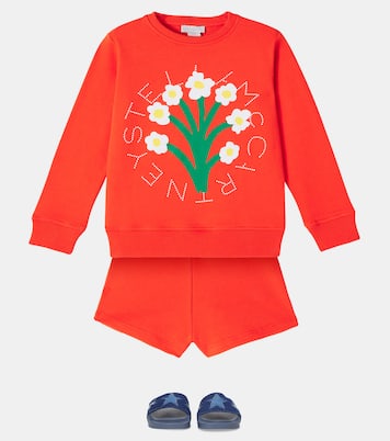 Set de sudadera y shorts de algodón | Stella McCartney Kids