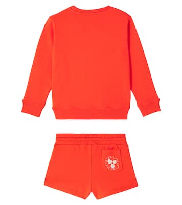 Felpa e shorts in pile di cotone | Stella McCartney Kids