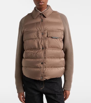 Chaqueta de plumas de lana, cachemir y seda | Brunello Cucinelli