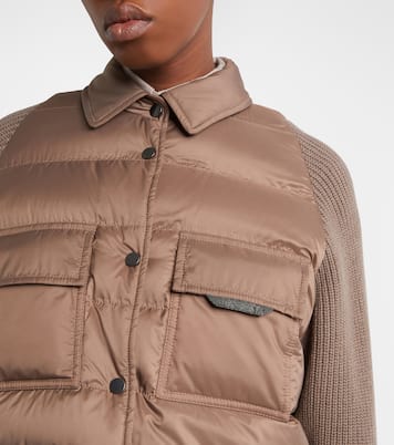 Chaqueta de plumas de lana, cachemir y seda | Brunello Cucinelli