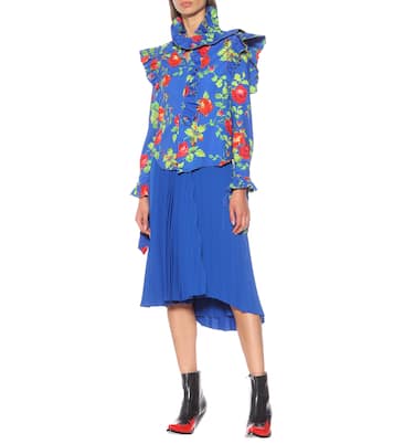 Blouse imprimée en crêpe | Vetements