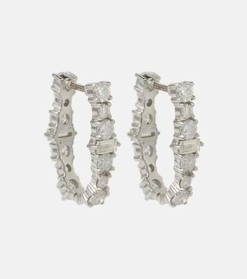 Créoles Rivulet en or blanc 18 ct et diamants | Ileana Makri