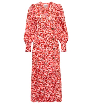 Bedrucktes Midikleid aus Crêpe | Ganni