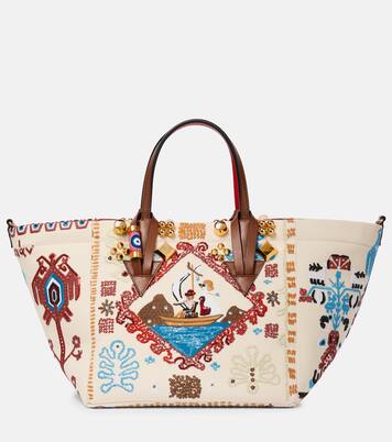 Borsa Greekaba Small in canvas e pelle | Christian Louboutin