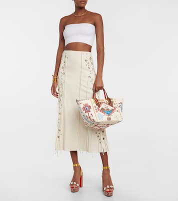 Borsa Greekaba Small in canvas e pelle | Christian Louboutin