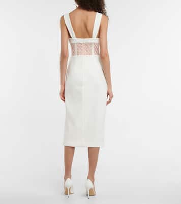 Bridal Francine crêpe bustier midi dress | Rebecca Vallance