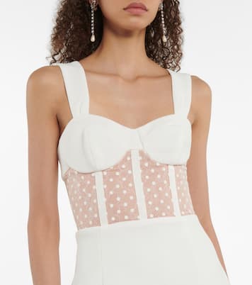 Bridal Francine crêpe bustier midi dress | Rebecca Vallance