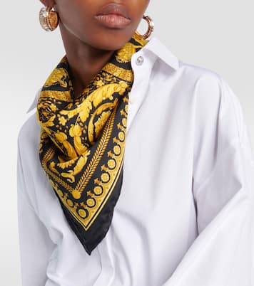 Pañuelo Barocco en sarga de seda | Versace