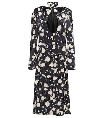 Robe midi col croisé en satin | Dries Van Noten