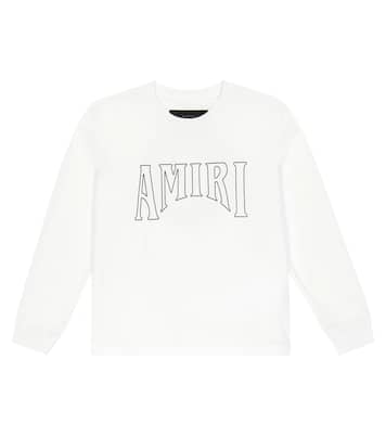 Logo cotton jersey sweatshirt in white - Amiri Kids | Mytheresa Logo cotton jersey sweatshirt in white - Amiri Kids | Mytheresa
