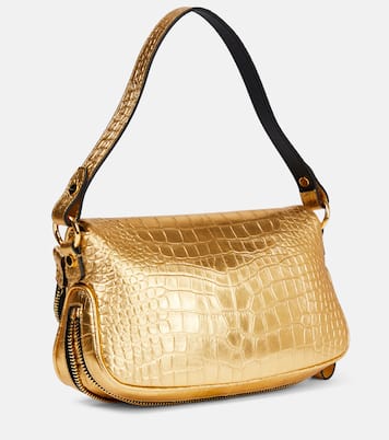 Jennifer Small croc-effect metallic leather shoulder bag | Tom Ford
