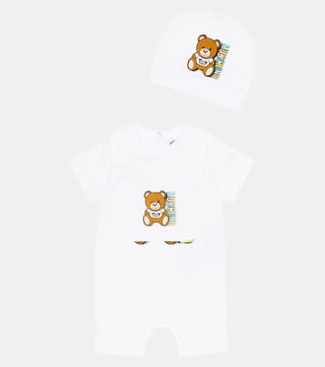 Baby - Tutina, cappello e bavaglino in misto cotone | Moschino Kids
