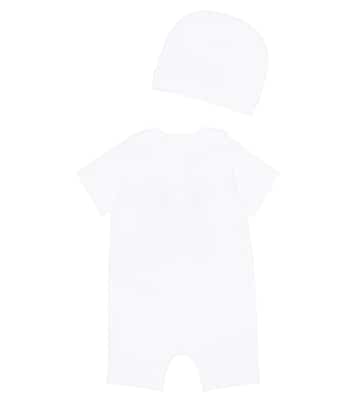 Baby - Tutina, cappello e bavaglino in misto cotone | Moschino Kids