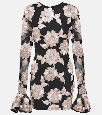 Vestido corto de malla floral | Rotate