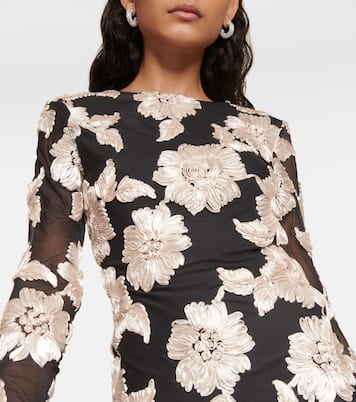 Vestido corto de malla floral | Rotate
