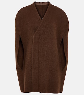 Wool zipped cape | Rick Owens