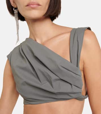 Draped jersey crop top | Entire Studios
