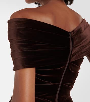 Off-shoulder velvet midi dress | Alex Perry