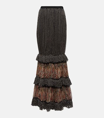 Gonna lunga in seta con stampa | Etro
