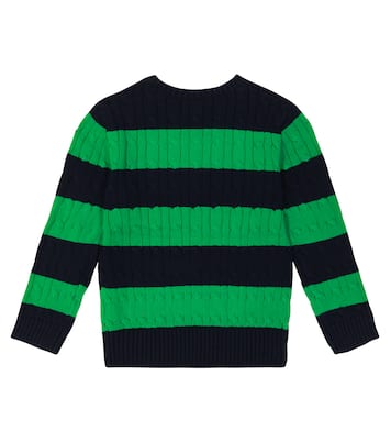 Pullover in cotone a trecce e righe | Polo Ralph Lauren Kids